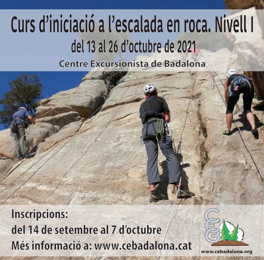 CEB - Curs d'Escalada en Roca Nivell 1 - Del 13 al 26 d'octubre del 2021