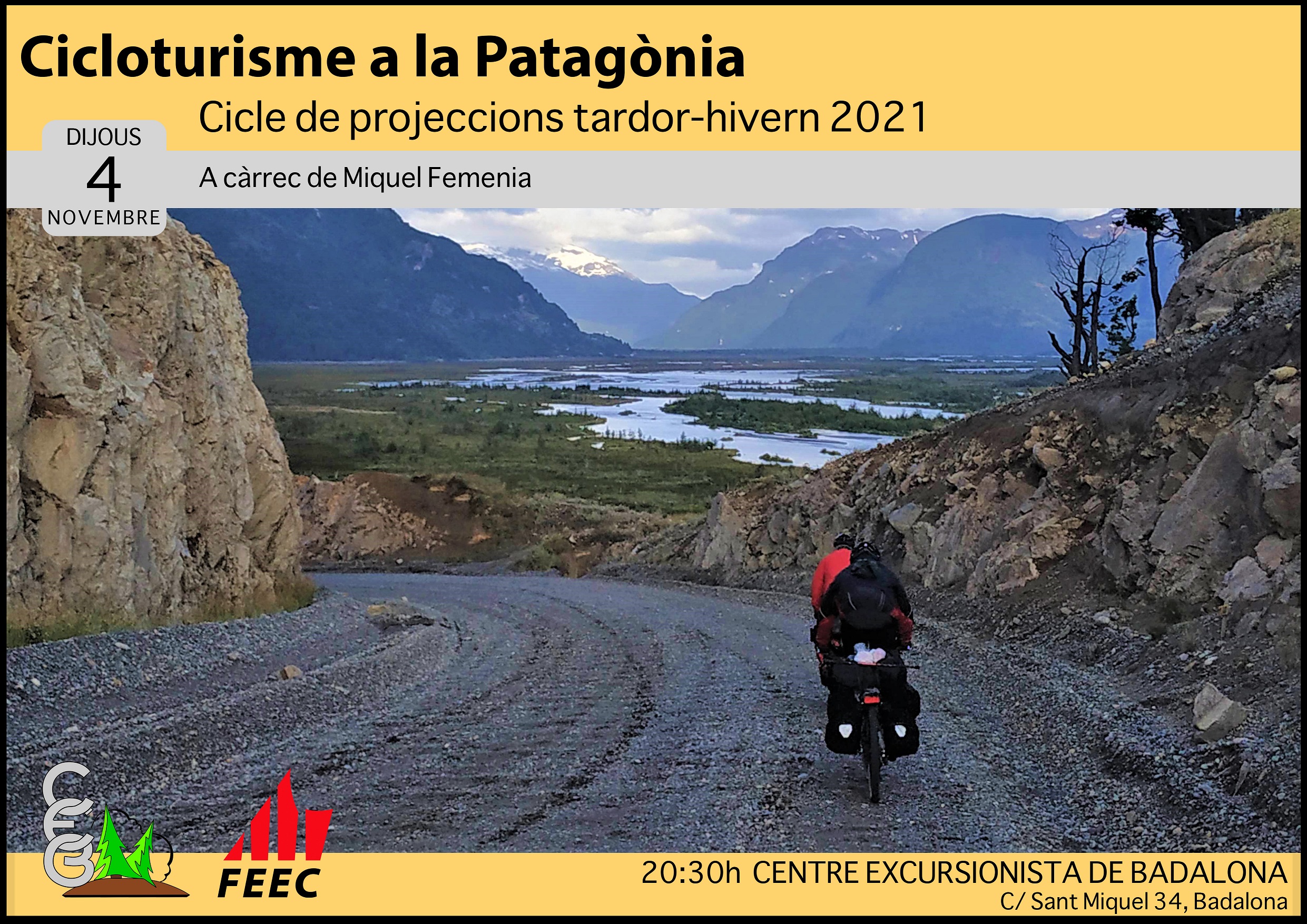 CEB - Projecció 'Cicloturisme a la Patagònia' - 4 Nov a les 20:30h