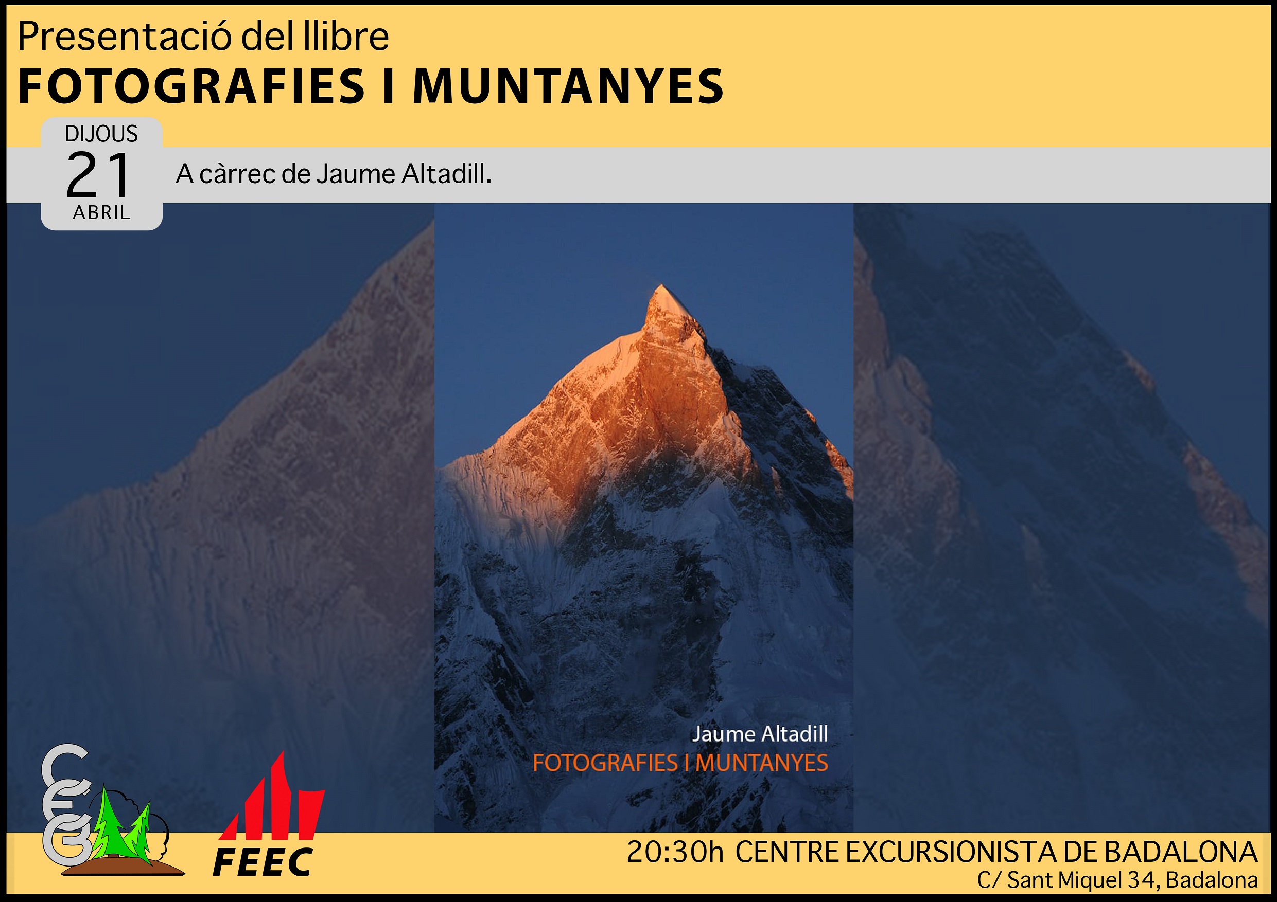 CEB - Projecció 'Fotografies i Muntanyes' - 21/Abril a les 20:30h
