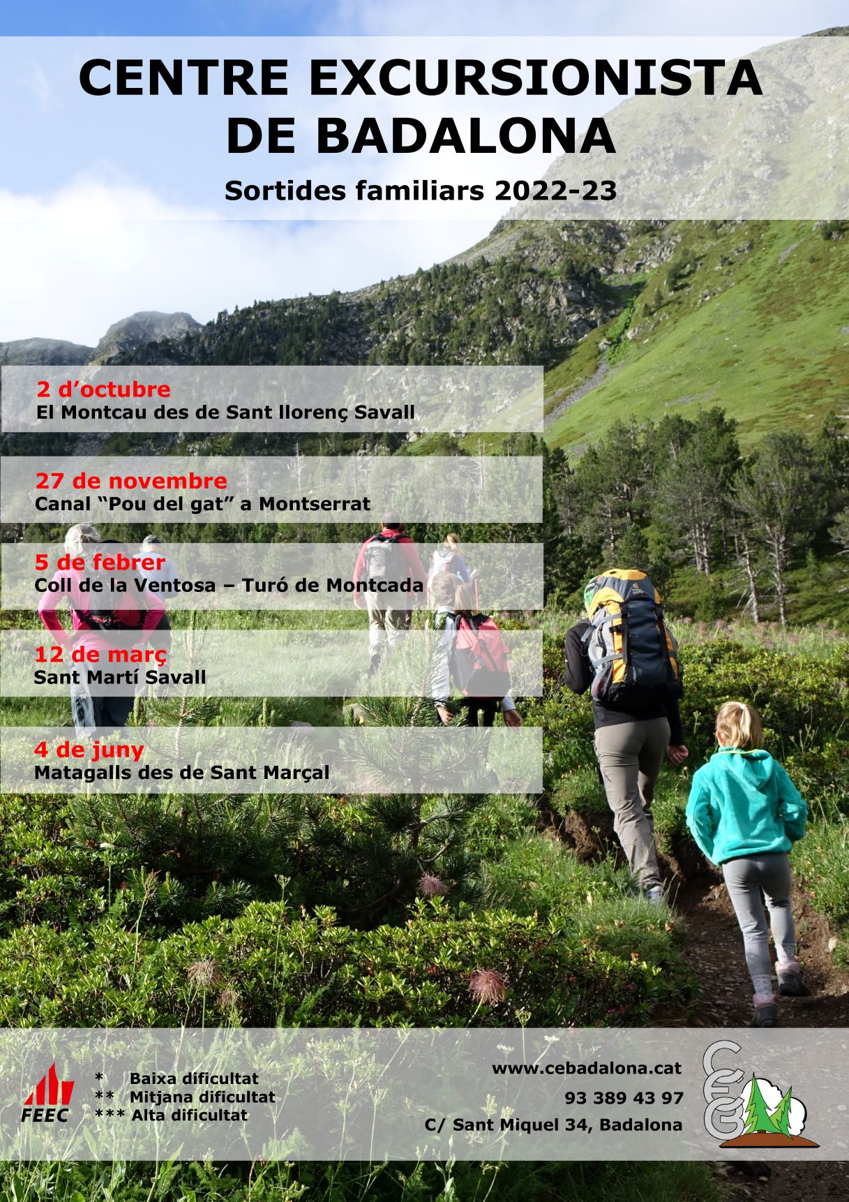 Calendari Sortides Familiars 2022-2023
