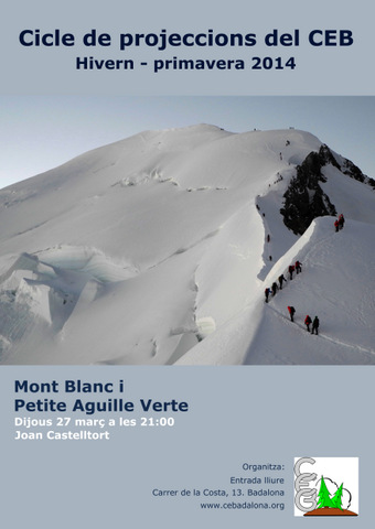 "Mont Blanc i Petite Aguille Verte", dins el Cicle de Projeccions del CEB