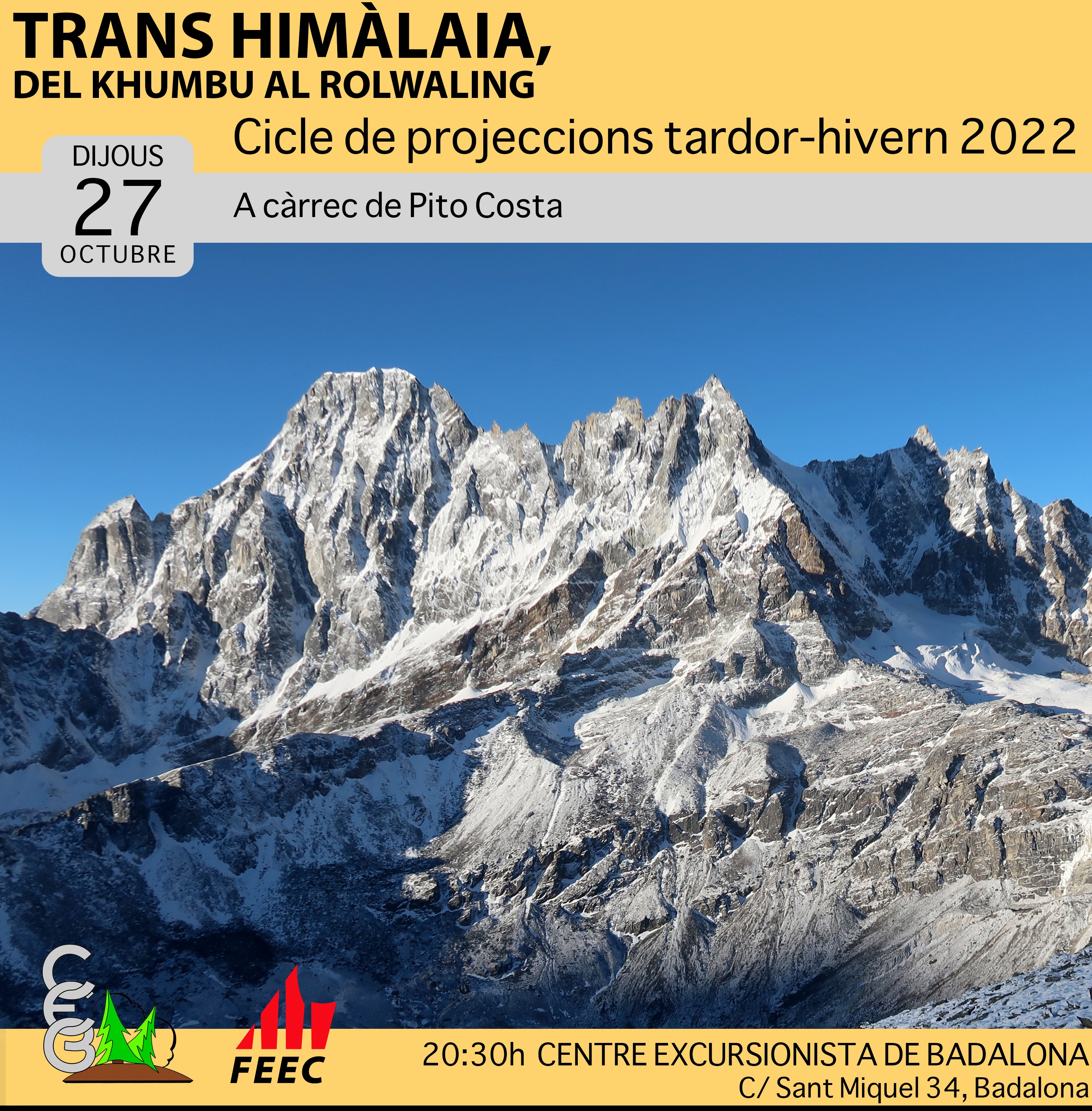 Projecció: TransHimàlaia: del Khumbu al Rolwaling amb Pito Costa