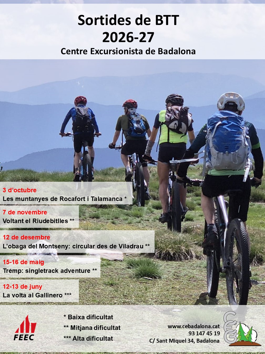 Programa sortides BTT 2026/2027